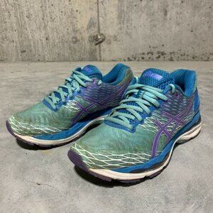 Asics Gel Nimbus 18 Womens Size 8 Running Shoes Turquoise/Iris/Methyl Blue T650N